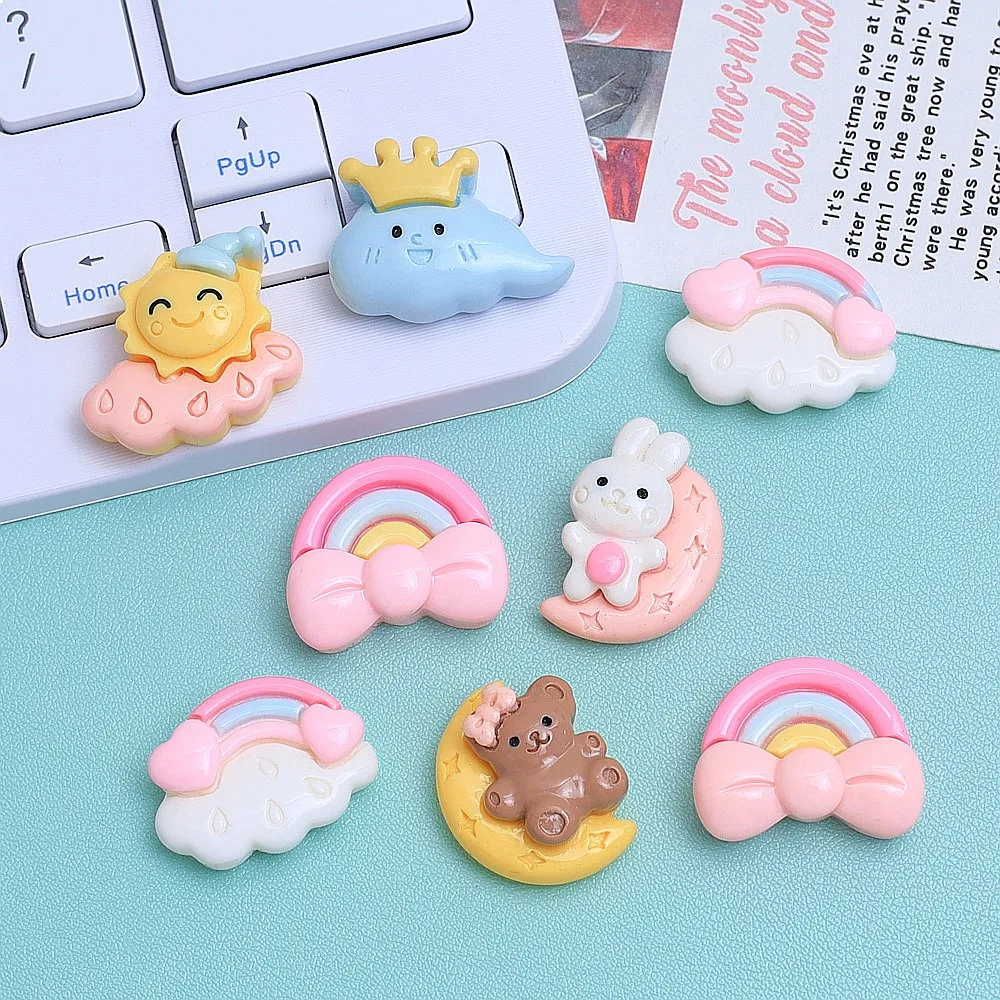 100個入り-カワイイ-レジン製-ミニサンクラウド-フラットバックカボション-diyアクセサリー-スマホケース-ヘアバンド-キーホルダー-イヤリング-スクラップブックデコレーション用