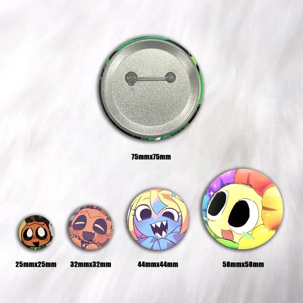A-D-Dandys-S W-World-ES 75x75 25x25 Mm Cartoon Round Brooches On Backpack Shirt Accessories Jewelry Badge Gift For Friends