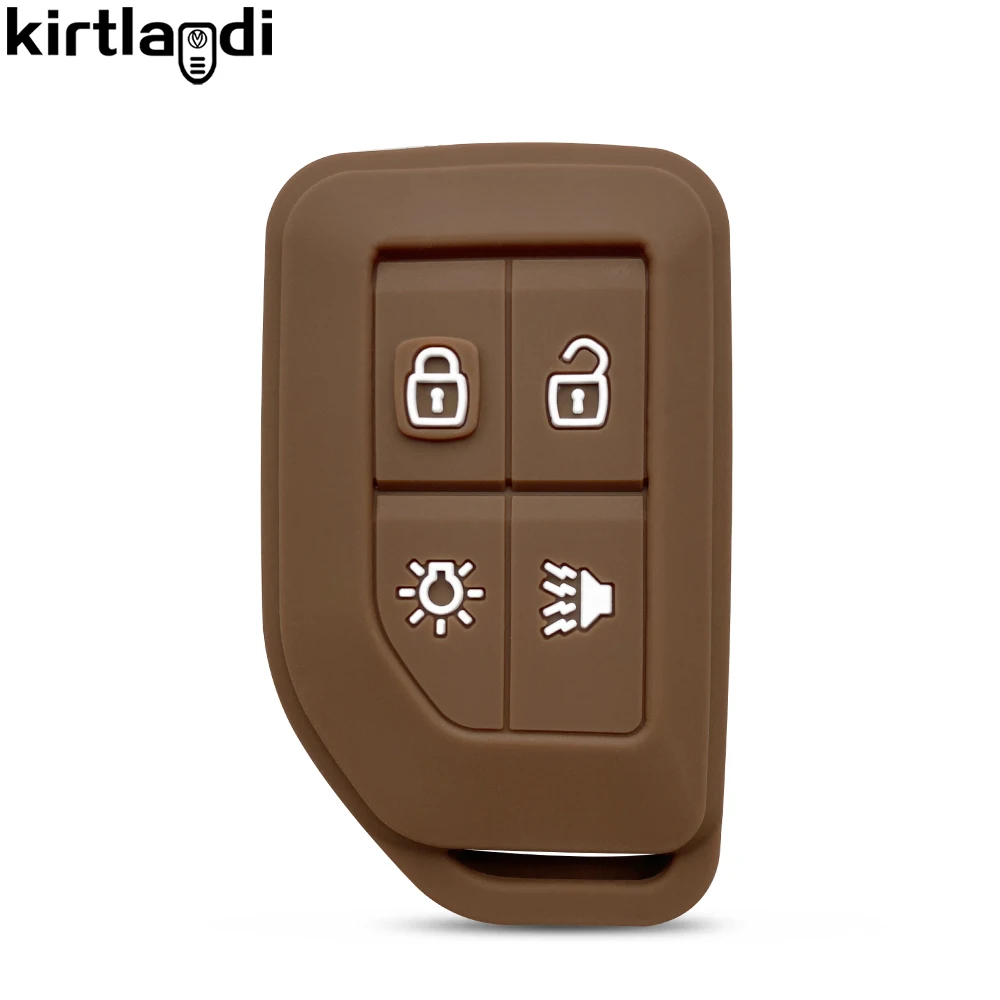 Car Key Cover For Volvo CARGO 555 FH16 FM Key Cover For Volvo Truck Silicone Remote Keychain Car Key Case 4 Button Keyless Shell