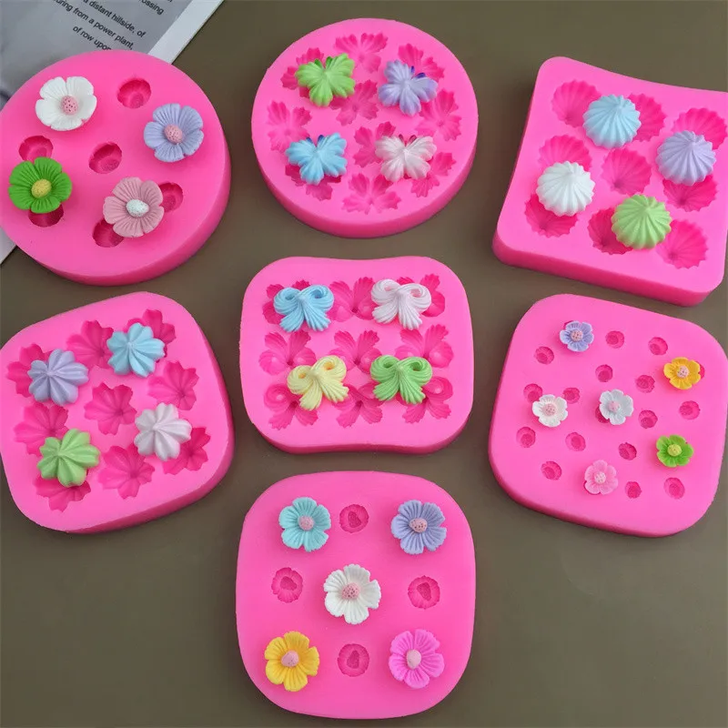 Gänseblümchen Kamelie Blume Silikonform Fondant Kuchen Dekorieren Werkzeug Schleife Keks Creme Harz Ton Schokolade Cupcake Backwerkzeug