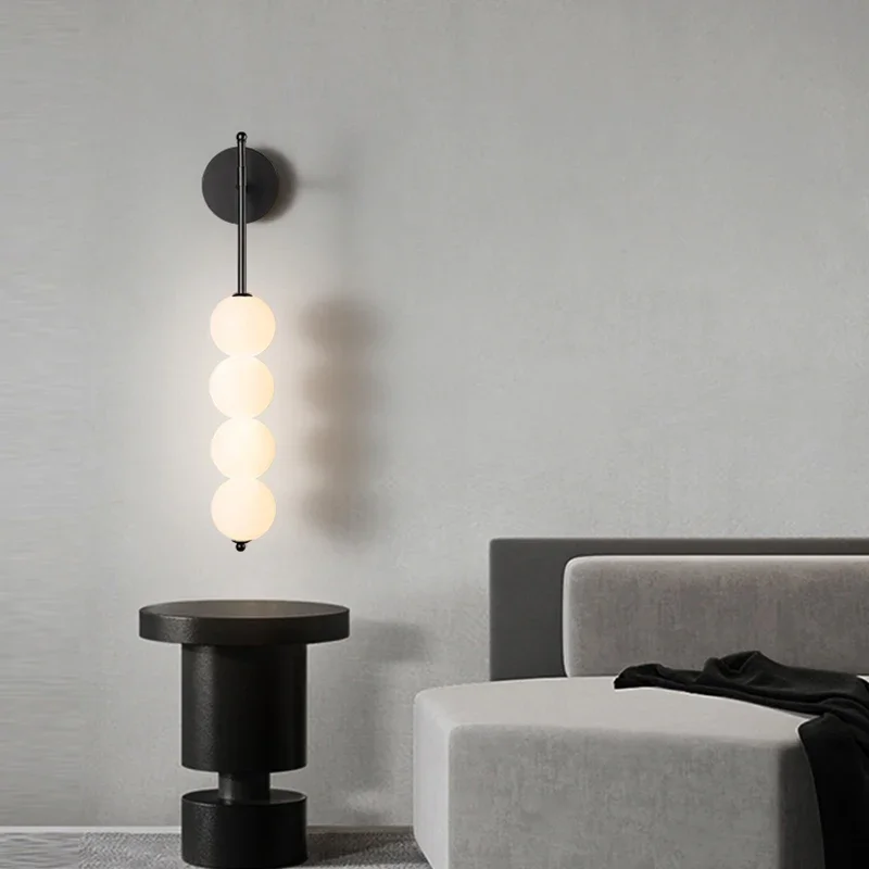 Lampada da parete nordica con zucca a vento minimalista LED luce bianca lattea per soggiorno studio camera da letto comodino decorazione della casa