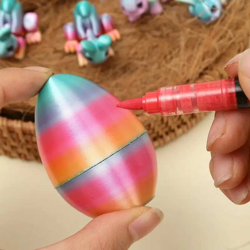 4 szt. Zestaw Jajek Króliczych Drukowanych w 3D Dekoracje Wielkanocne Rękodzieło Prezenty dla Dzieci Stojaki do Przechowywania Impreza Wesołych Świąt Wielkanocnych Prezent dla Dzieci