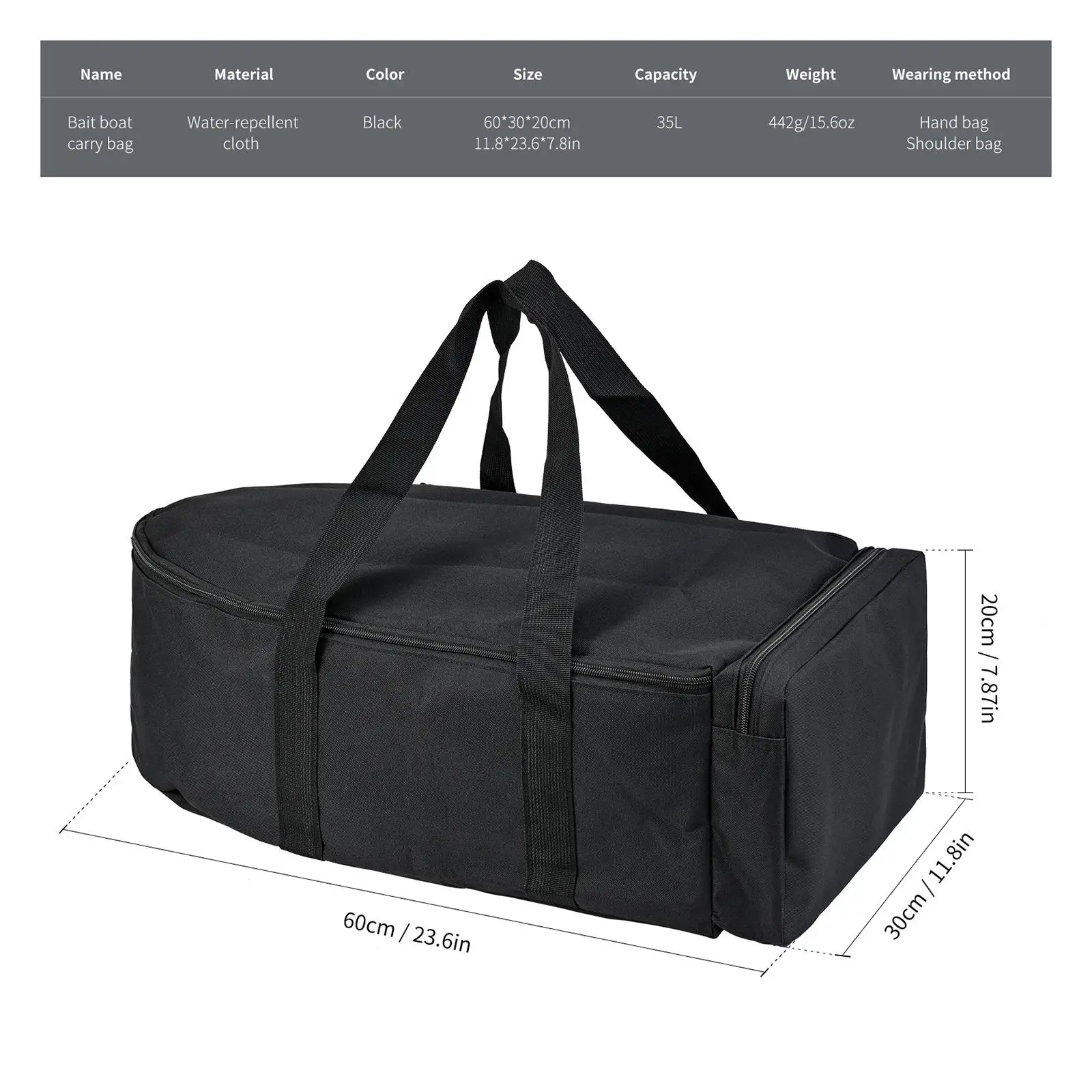 معالجة حقيبة الملحقات حقيبة معدات الصيد لعشاق حقيبة الظهر على شكل قارب