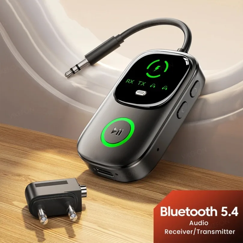 vikefon-bluetooth-54-transmissor-receptor-de-audio-rt-tx-2-em-1-adaptador-para-tv-fones-de-ouvido-carros-voos-35mm-aux-bluetooth-dongle