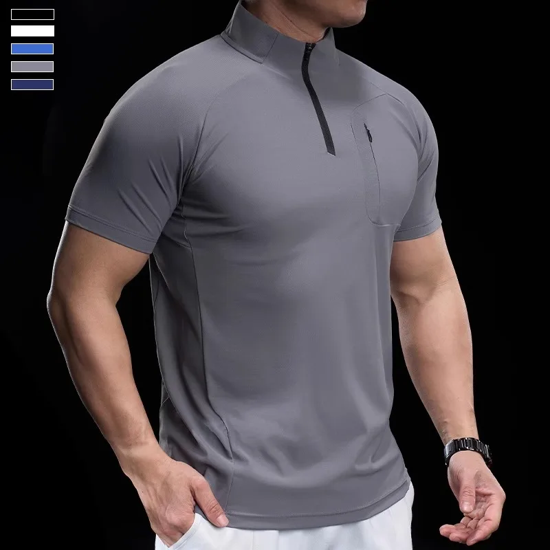 

Men's Gym Fitness Training Clothes High-elasticity Quick-drying Breathable Sports Clothes Short-sleeved T-shirts Running Top