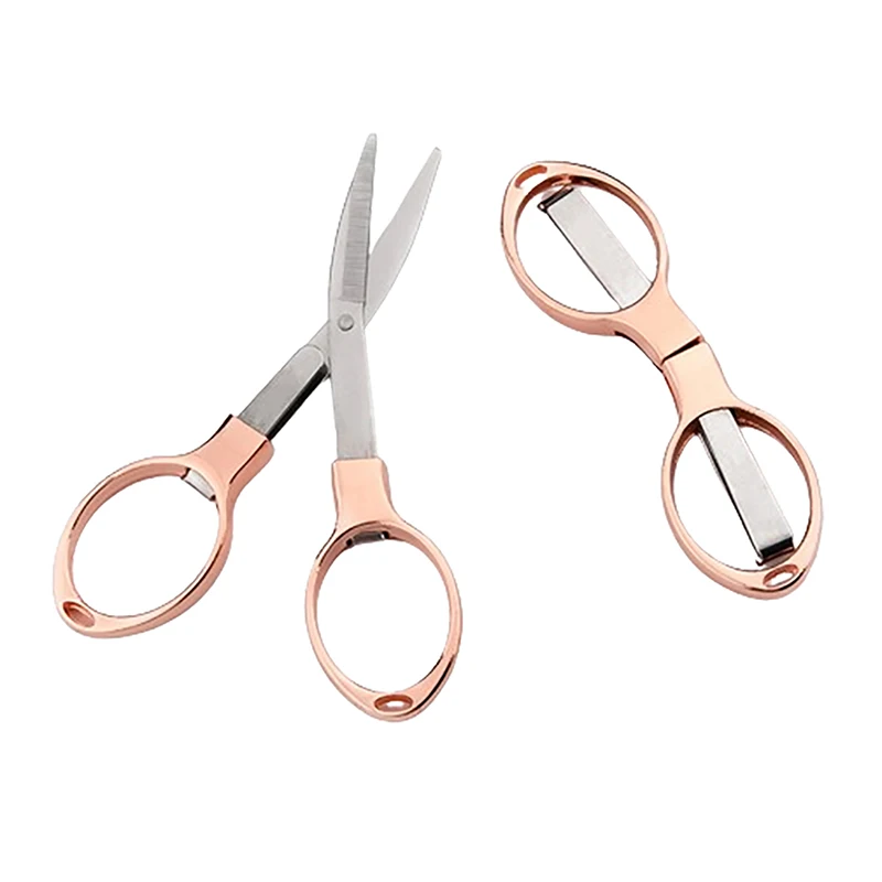 Tijeras plegables portátiles, herramientas de corte de línea de acero al carbono, suministros de Mini herramientas de mano, tijeras de costura multifuncionales, 1 piezas