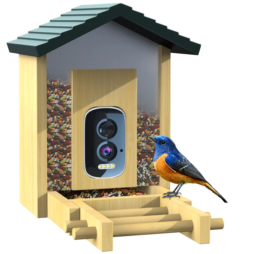 

Wifi AI Identify IP66 Solar Smart Bird Feeder Night Security Camera Bird Pet Feeder With Camera