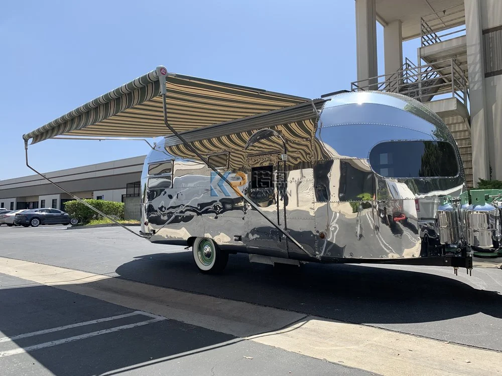 شاحنة طعام متنقلة من Ce Iso قابلة للقطر مقطورة طعام Airstream Caravan عربة متنقلة