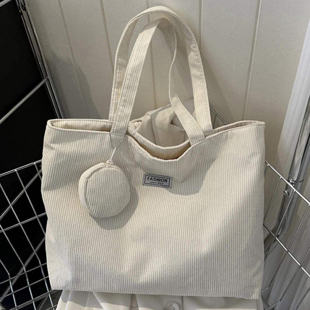 Bolso de mano de pana para mujer, Bolsa de hombro Retro, Bolsa Hobo plegable con monedero, Bolsa cuadrada informal de gran capacidad