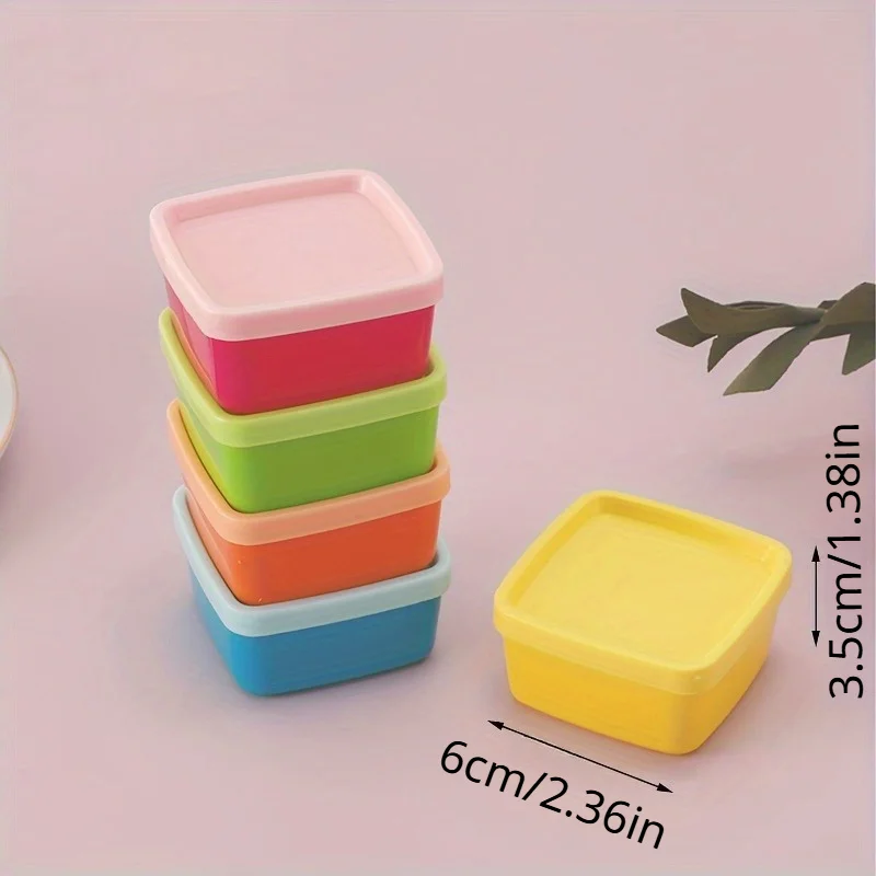 5pcs Rainbow Color Candy Nut Snack Storage Box，Plastic Freezer Cans with Lids, Food Storage, and Storing Cereal view 4