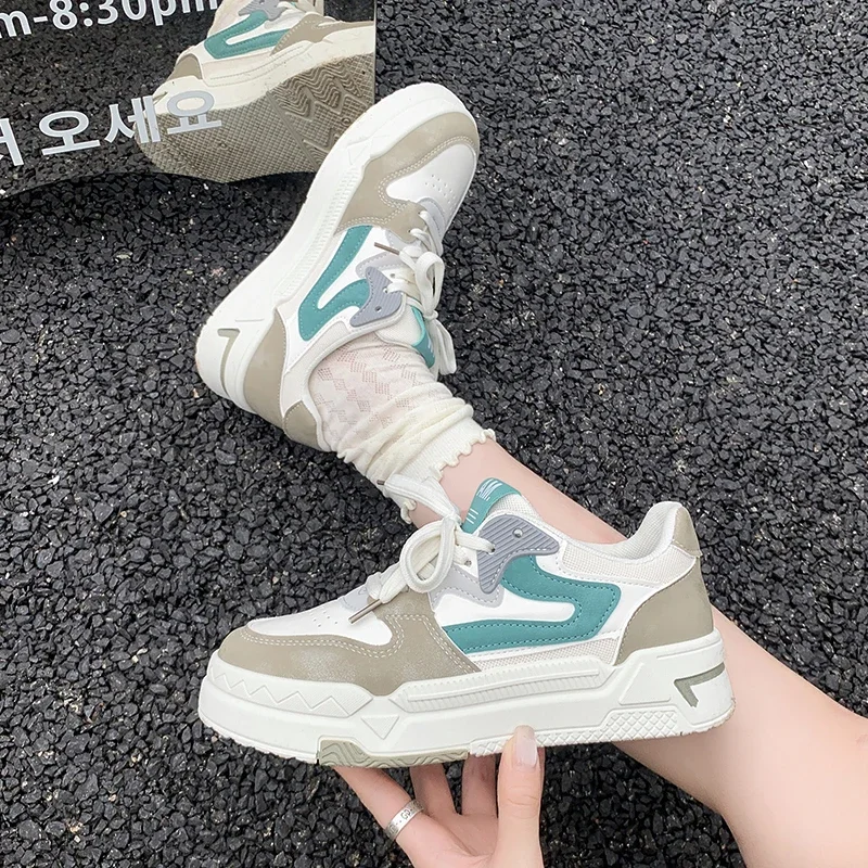 

2025 New Fashion Color Matching Casual Shoes Sports Vulcanized Shoes Fashionable Thick Sole Low-top Sneakers