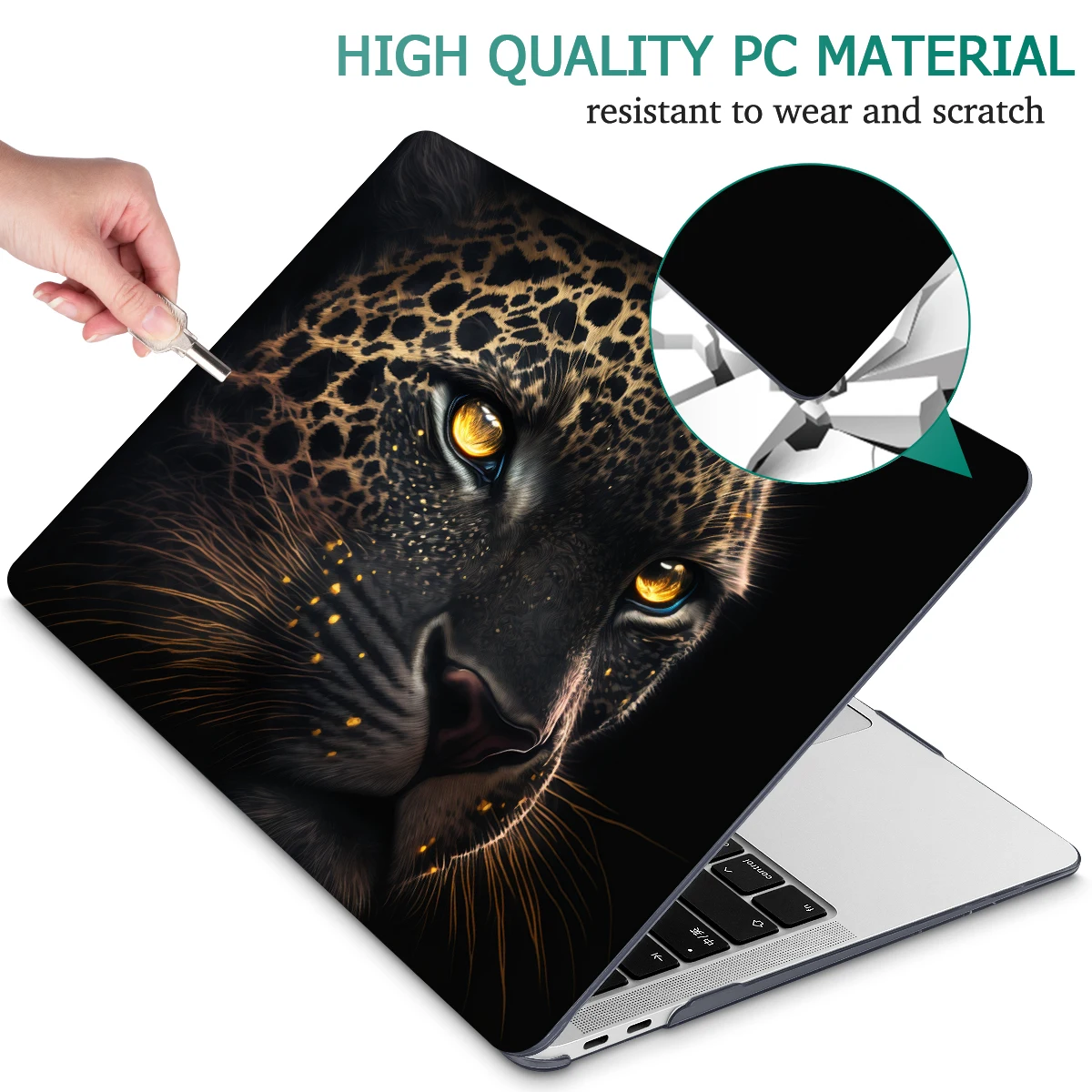 Panther print hard case for MacBook 2023 2022 M2 Air Pro 13 A2681 A2338 A2337 M1 2020 Pro Case 14 15 16inch A2780 A2485 Retina