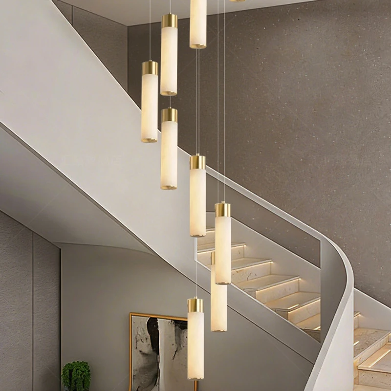 

Простая и современная люстра для дома, люстра для лестницы, люстра для гостиной, освещение для столовой.