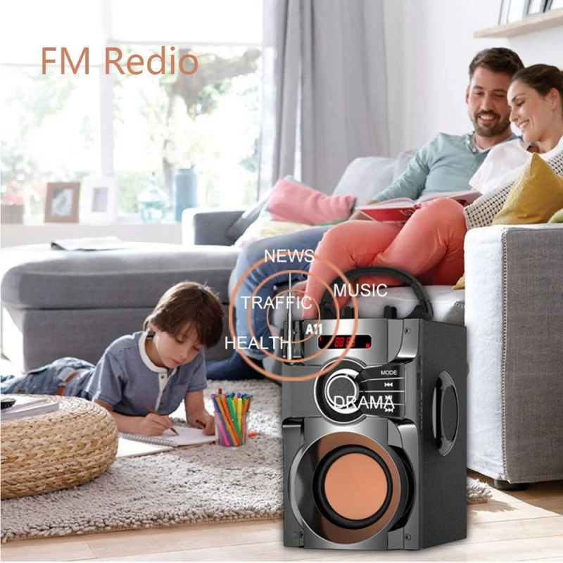 Portable Wireless Bluetooth Speaker Subwoofer Stereo Bass Music Karaoke Speakers Column Support FM Radio TF AUX Remote with Mic