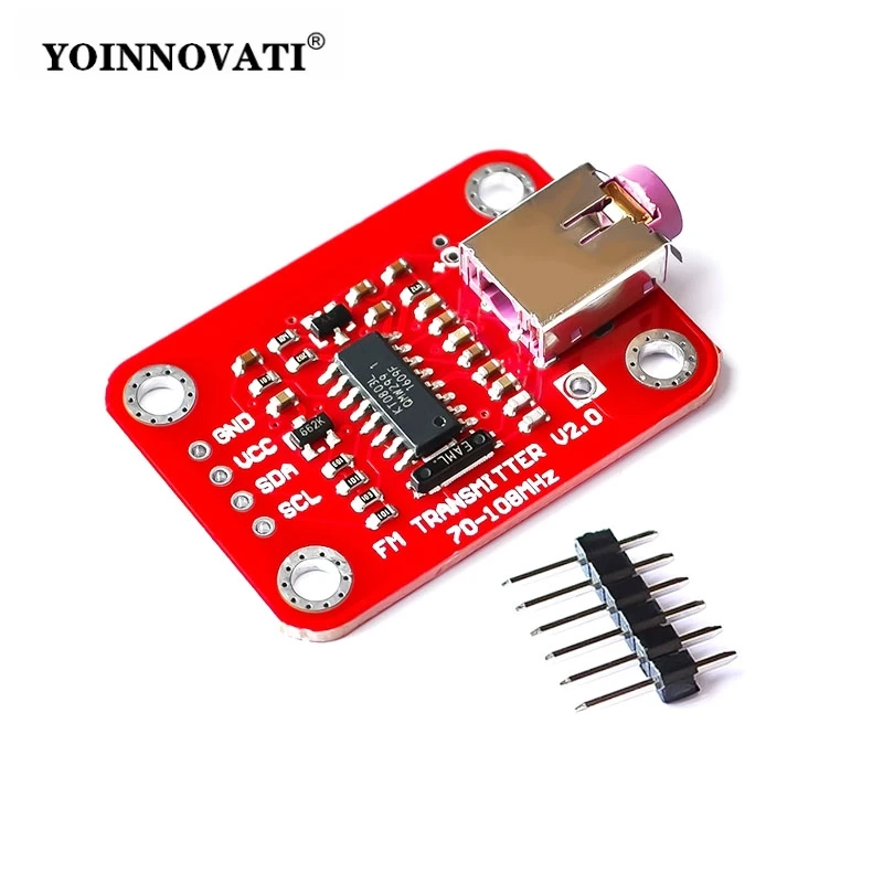 FM Radio Transmitter Module V2.0 Digital Radio Transmitter Board for Arduino I2C Interface TTL MIC VCC SDA SCL 3V 5V