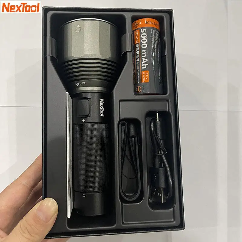 Top Nextool Rechargeable Flashlight 5000mAh 2000lm 380m 5Modes IPX7 Waterproof LED Light Type-C Seaching Torch For Camping