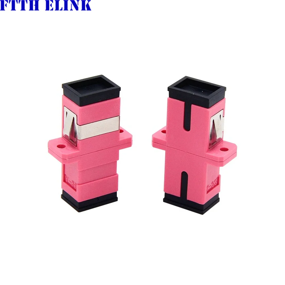 SC 광섬유 어댑터 SM MM Simplex OM3 OM4 OM5 SCAPC 금속 플라스틱 광섬유 커플러 커넥터 SC-SC FTTHELINK 100 개