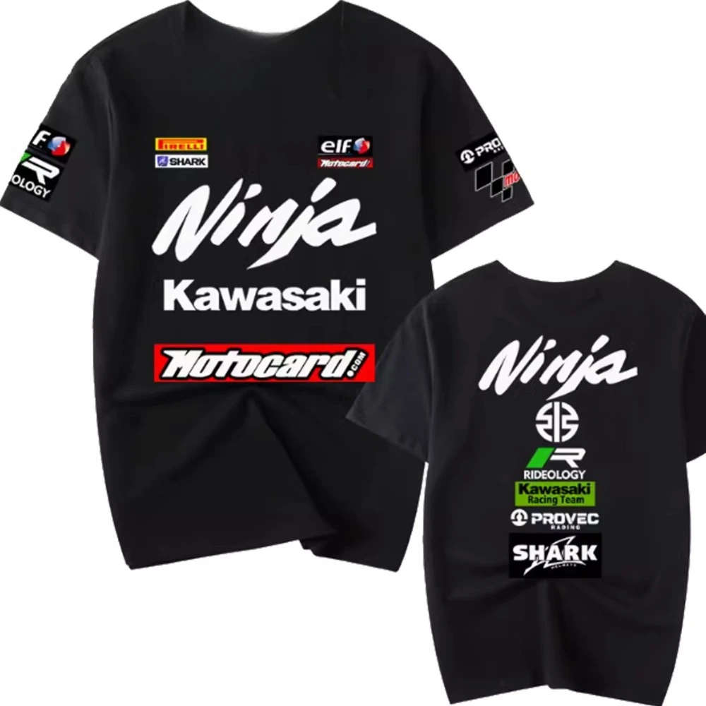 

kawasaki Motorcycle T-shirt Kawasaki Ninja Factory Team Heavy Motorcycle Riding Uniform Men's Short-sleeved Clothes 2025 Summer