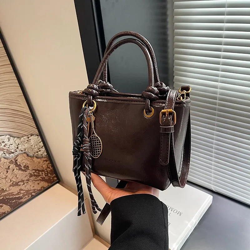 PU Hasp 2024 New Western Style Shoulder Bag Solid Color Versatile Fashion Crossbody Bag Soft Simple Commuting Women's Handbag