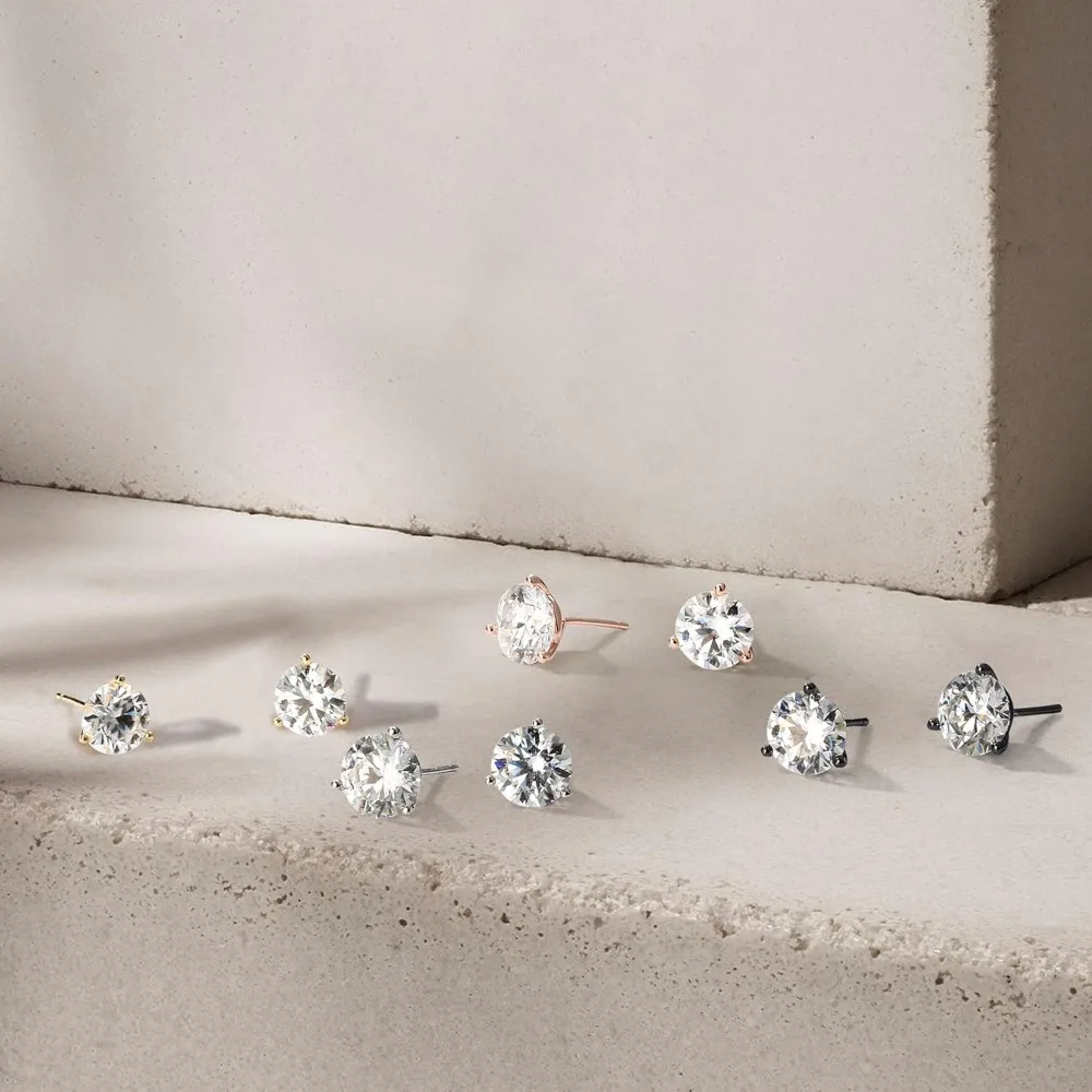 أقراط مويسانيتي 0.2-4CT D اللون VVS1 وضوح مختبر مكون 14K الذهب النساء الرجال المجوهرات ، مارتيني نمط هدايا الخطوبة