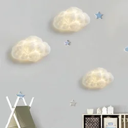 ความแปลกใหม่ Cloud Wall Sconce โคมไฟสำหรับเด็กเด็กข้างเตียงนอนตกแต่งการ์ตูนผ้าฝ้ายที่สร้างสรรค์ผ้าโคมไฟ