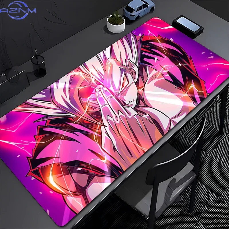 Anime Fighter with Bright Energy Blast Dark Background Mouse Pad, Rubber Non Slip Gaming Desk Mat, Smooth Keyboard Pad for PC Ga