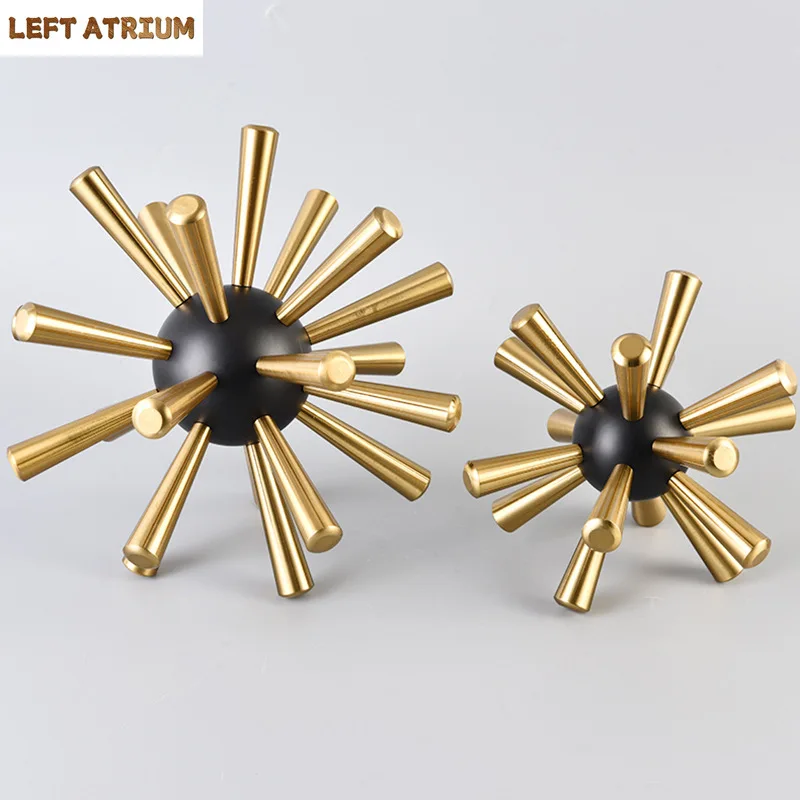 

Creativity Sea Urchin Crafts Desk Ornaments Living Room Decoration Metal Crafts Spiny Ball Sculpture Modern Home Decor Artwork