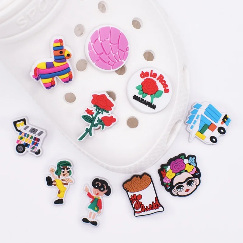 PVC Shoe Charms Shoe Accessories flowers Shoe Decoration Beautiful Shoe Buckles Pins for Clog Sandals  X-mas Gifts  Buckle