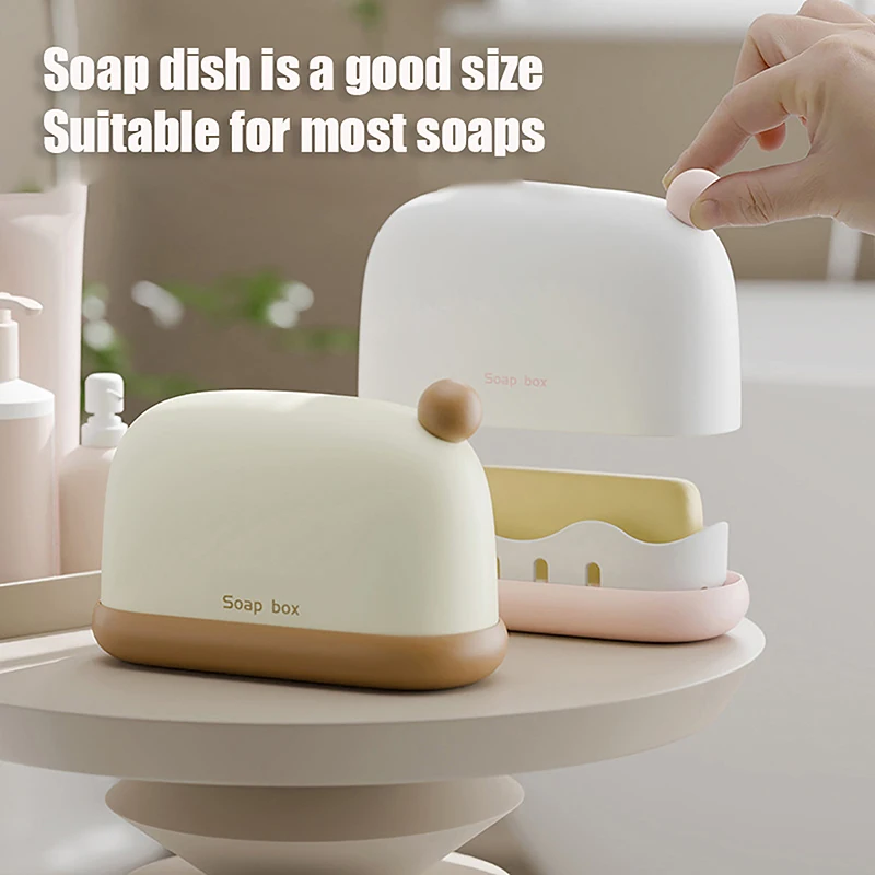 Travel Portable Christmas Hat Soap Dish Drain With Lid Bathroom Originality Soap Box Keeps Soap Dry Soap Dish