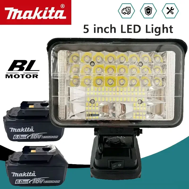 

Светодиодный рабочий фонарь Makita 5 дюймов, портативный прожектор, беспроводной светильник для освещения на открытом воздухе, в чрезвычайных ситуациях, на стройплощадке, для Makita 18V