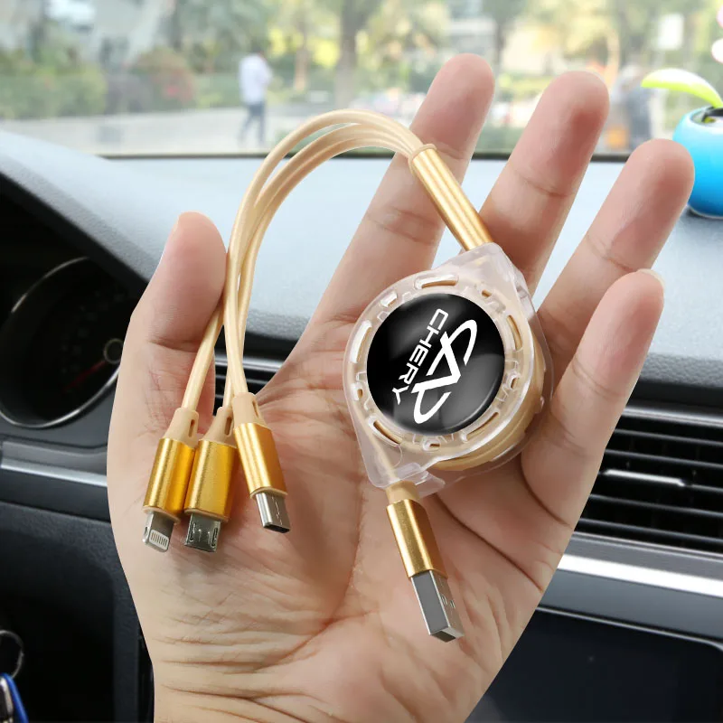 3 في 1 مايكرو USB نوع C كابل شحن شاحن متعدد لشيري تيجو 5 2 3 7 برو 8 5X IQ QQ Fulwin Face Arrizo A1 A3 A5