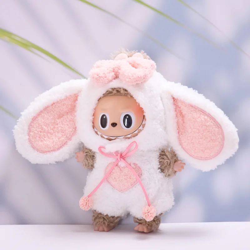 เสื้อผ้าตุ๊กตาสําหรับ 15-17 ซม.Labubu ตุ๊กตาน่ารัก Lop Eared กระต่ายฝาครอบชุด DIY ตกแต่งเสื้อผ้าของขวัญ