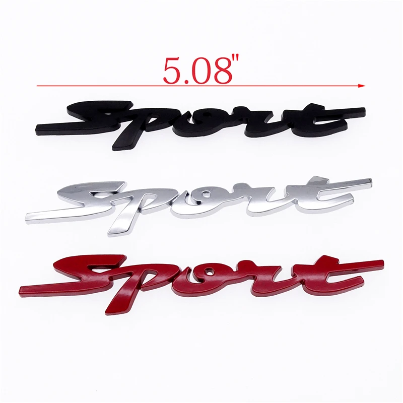 1Pc Car Styling Accessories Waterproof Black Silver Red 3D Chrome Matal Alloy Sport Logo Auto Sticker for Toyota BMW HONDA VW