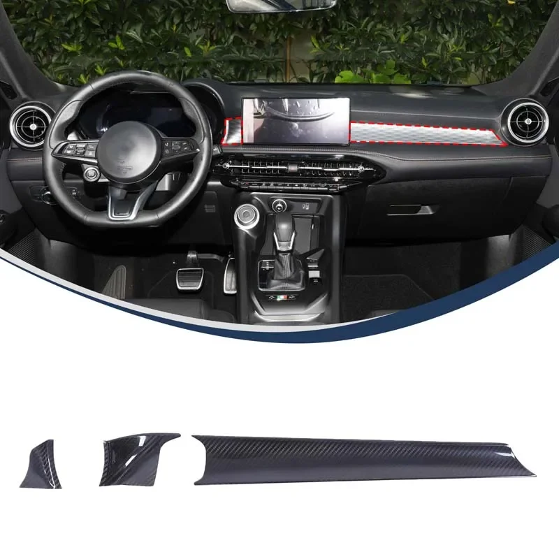 

For Alfa Romeo Tonale 965 2022-2024 Real Carbon Fiber Car Center Control Instrument Decorative Panel Sticker Car Accessories