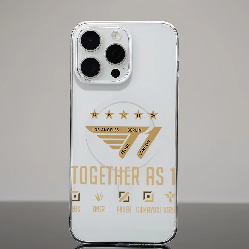 Five 2024 Champion Faker LOLS SKT T1 LCK  Phone Case for iPhone 12 11 13 14 15 16 Max Pro Plus Magsafe Magnetic Wireless Cover