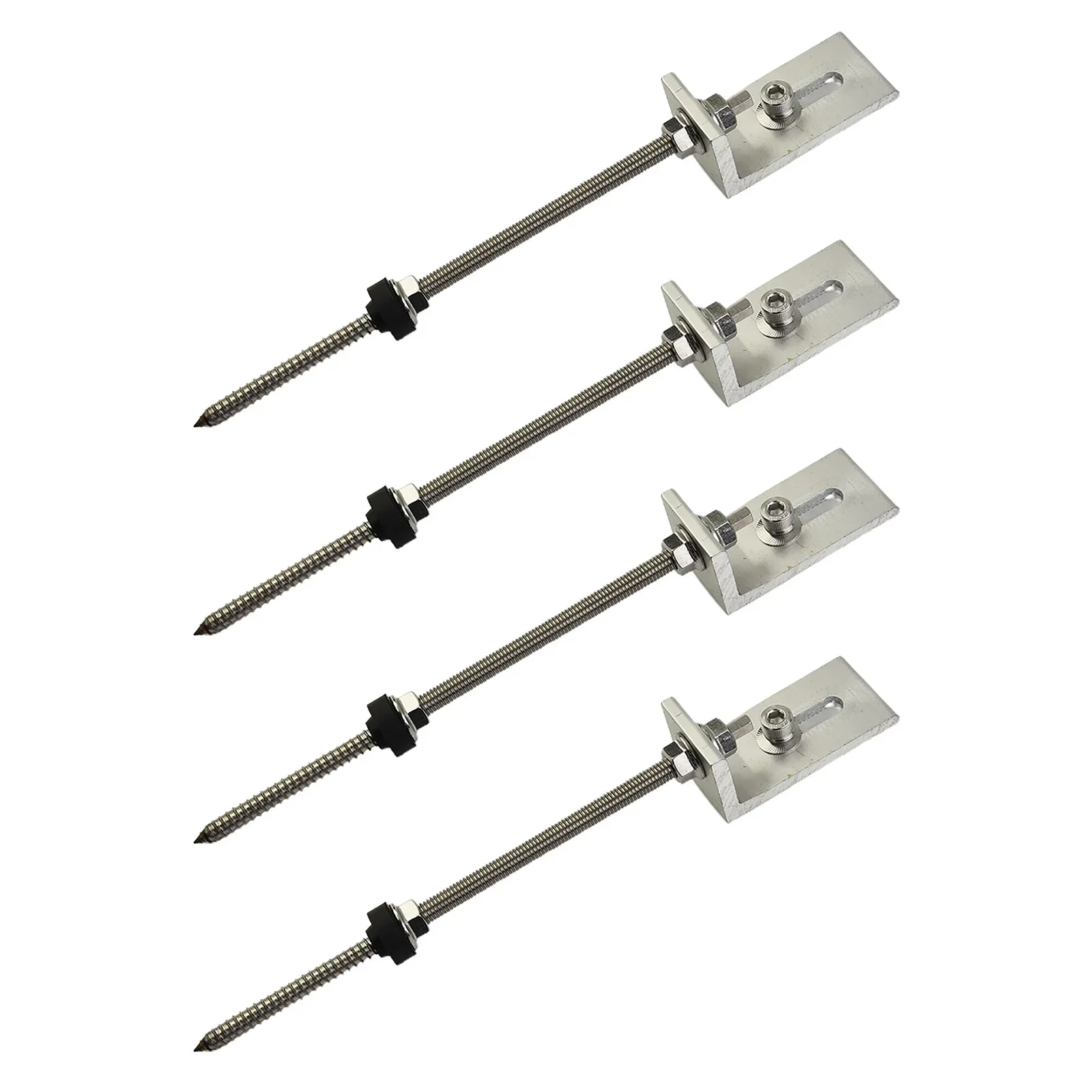 Brackets Pole Screws Sliver Solar Stick Screw Trapezoidal PV Roof Fixture Sheet Metal 200/250mm Aluminium Alloy