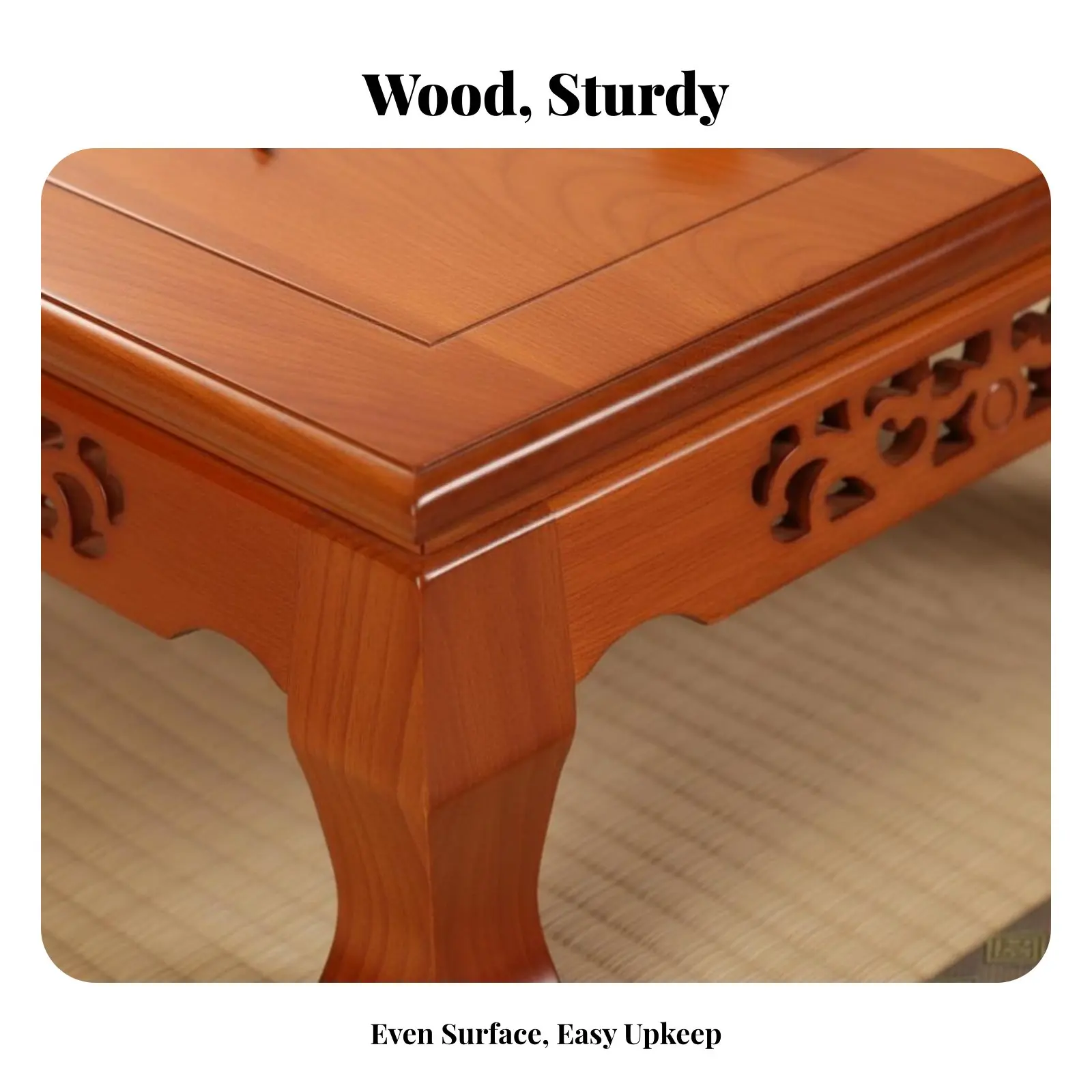 Carved Leg Floor Table European Design Household Furniture Adaptable Vintage Aesthetic for Meditators, Students, Bedroom