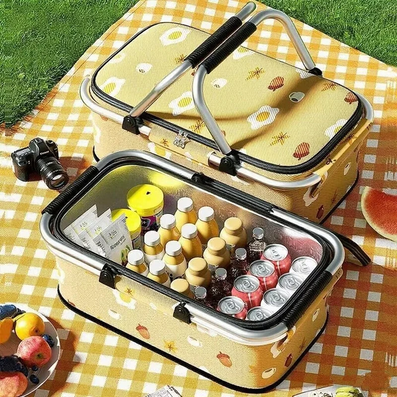 

Large Capacity Insulated Bag, Cooler Bag, Refrigerator Lunch Bag, Long-lasting Cold Storage, Convenient Foldable Outdoor Pic