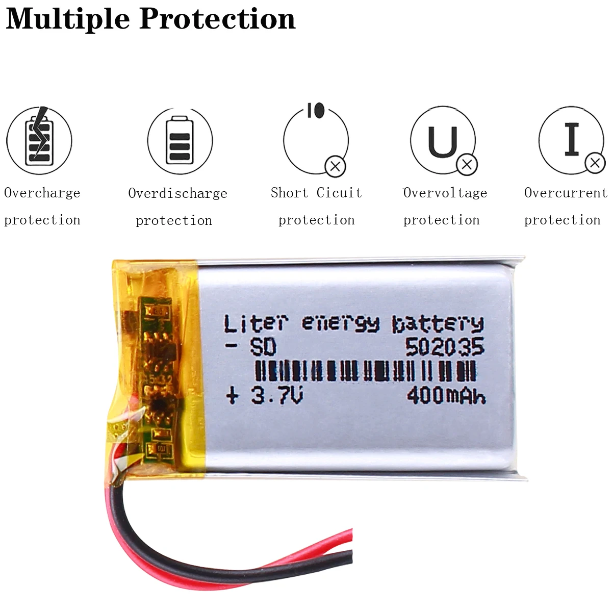 Liter energy battery 3.7V polymer lithium battery 052035 502035 MP3 recording pen point reading pen special 400MAH