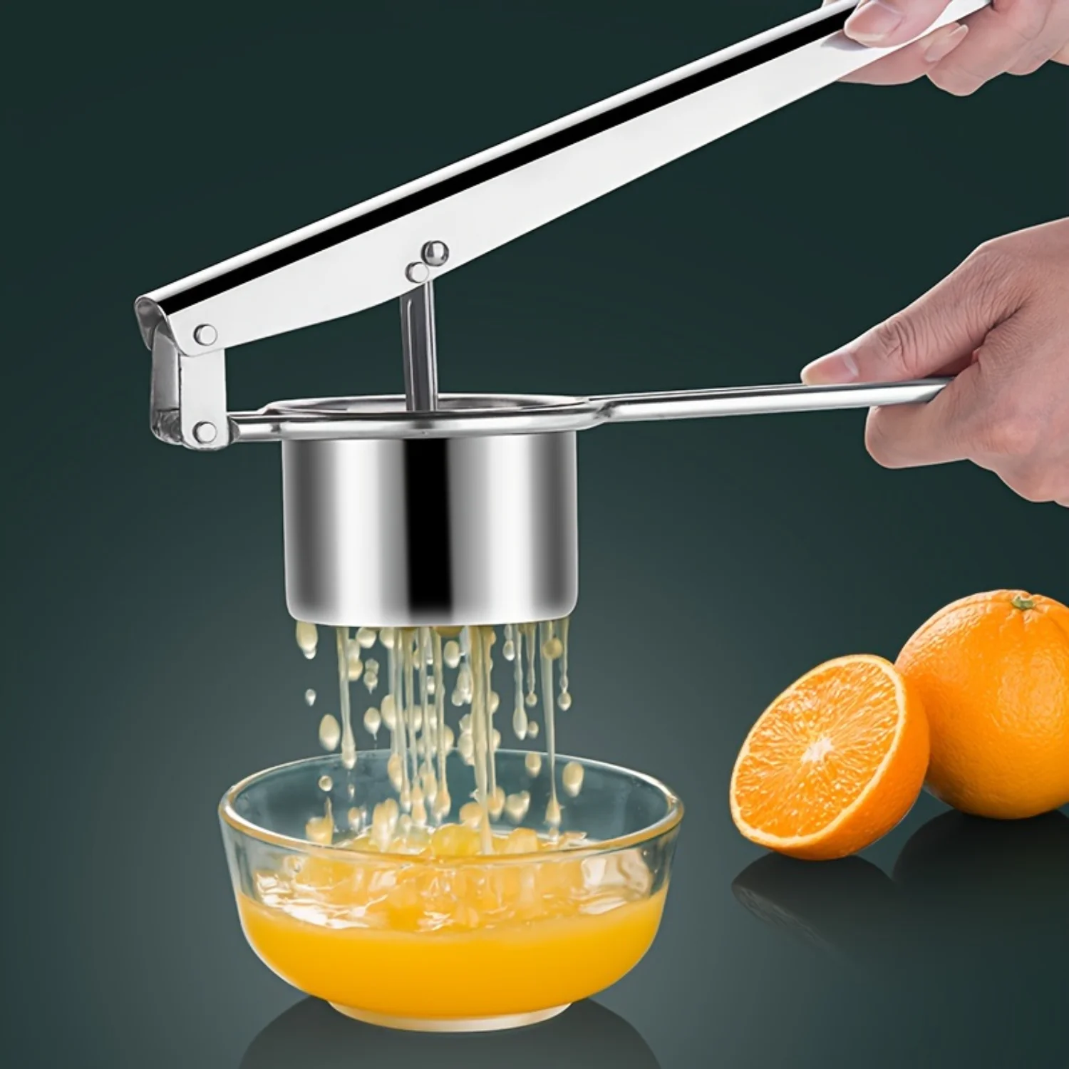 1pc Citrus Juicer, Multifunctional Lemon Juicer with Creative Design, Stainless Steel Manual Fruit Squeezer for Oranges and Lemo