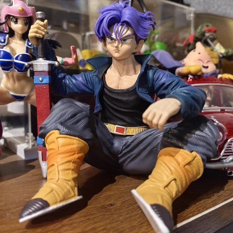 

Коллекционная фигурка Dragon Ball Z: Супер Сайян Транкс в сидячей позе с мечом, высококачественная аниме-фигурка, подарок для коллекционеров