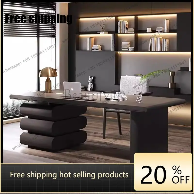 Italian minimalist solid wood desk light luxury modern home living room study computer desk