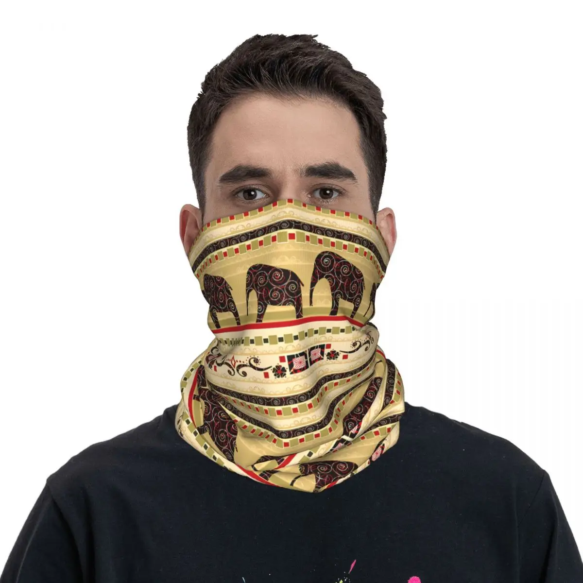 Elephant Scarf Neckerchief Neck Face Mask Polyester