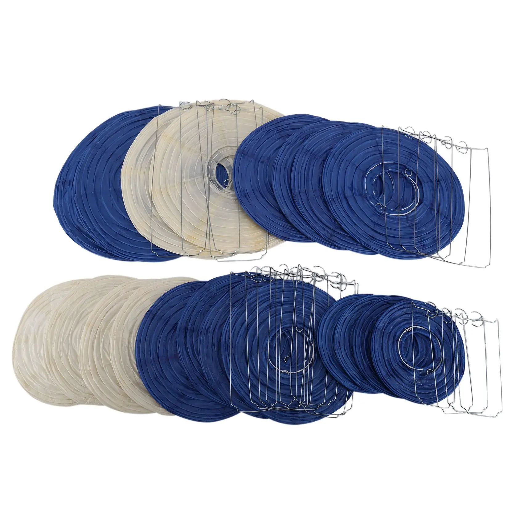

20Pcs 6 Inch-12 Inch Paper Lanterns Assort With Size Navy Blue Beige Chinese Paper Lantern Lampion For Wedding Christmas Event P
