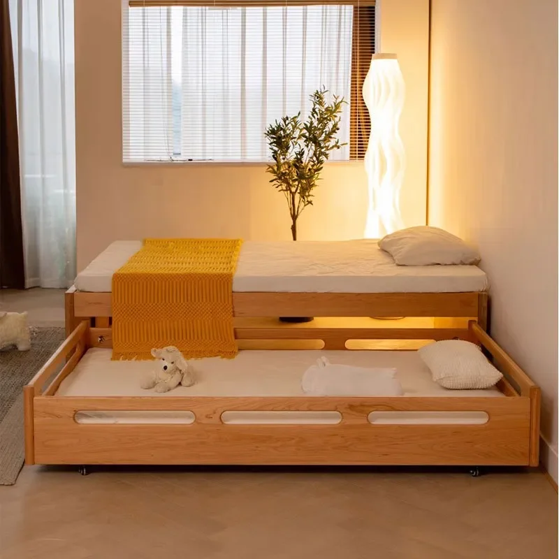 for Backless Children Bed Tatami Full Solid Wood Upper and Lower Bunk Bed Small Apartment Space Saving Mother and Child