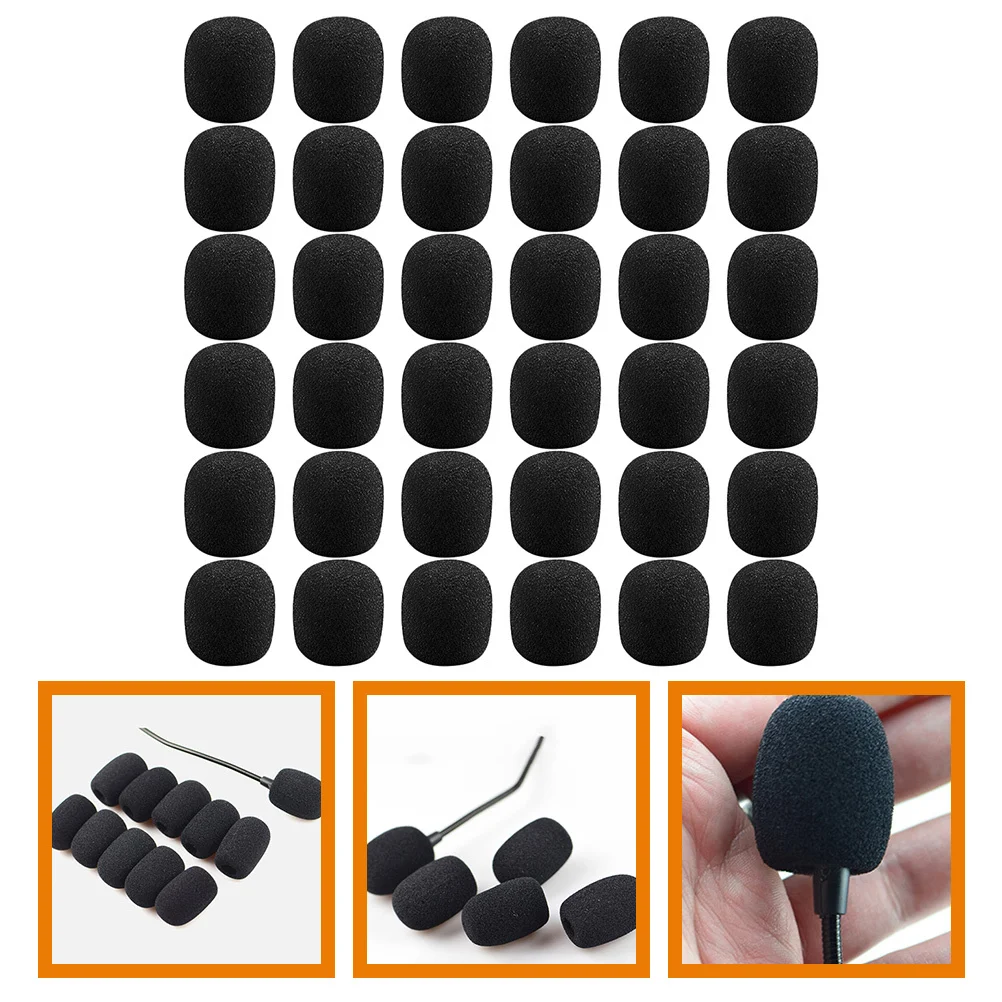 

50pcs Microphone Windscreen Sponge Covers Replacement Mic Shield For Ktv Stage Conference Outdoor Activities Microphone