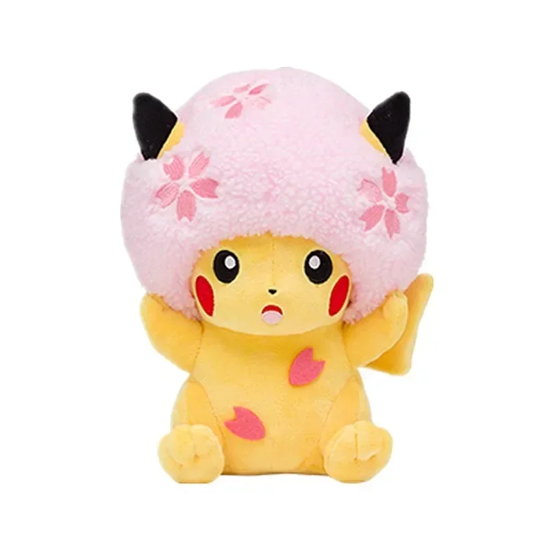 

Japanese Pokemon Pikachu Sakura Headpiece Funny Cute Plush Doll Girl Cute Gift Toy Anime Real Sakura Pikachu Plush Doll