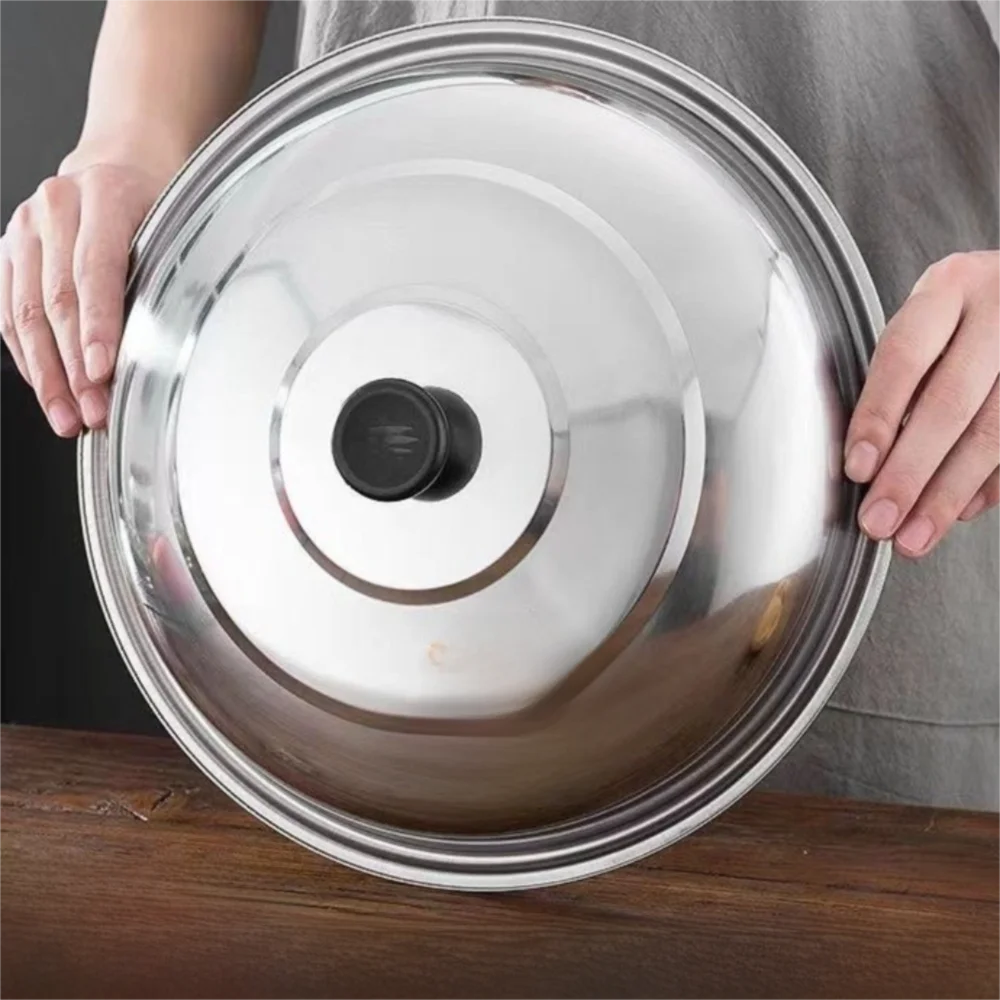 28/32/36/40cm Stainless Steel Pot Cover Universal Cookware Parts Round Pot Lids Cover with Knob Cooking Pot Wok Lid Household