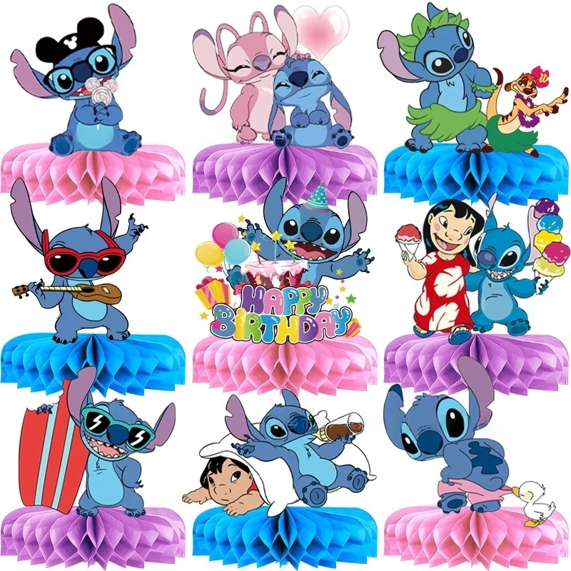 

New 9 Pieces Stity Theme Birthday Party Decoration Kids Party Supplies Cupcake Decoration Background Centerpiece