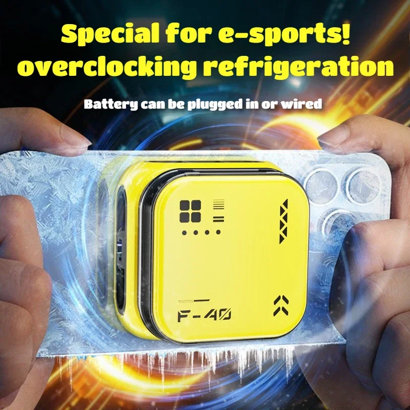 2-in-1 Magnetic Back Clip Mobile Cooler, Semiconductor Refrigeration Phone Radiator with Digital Display